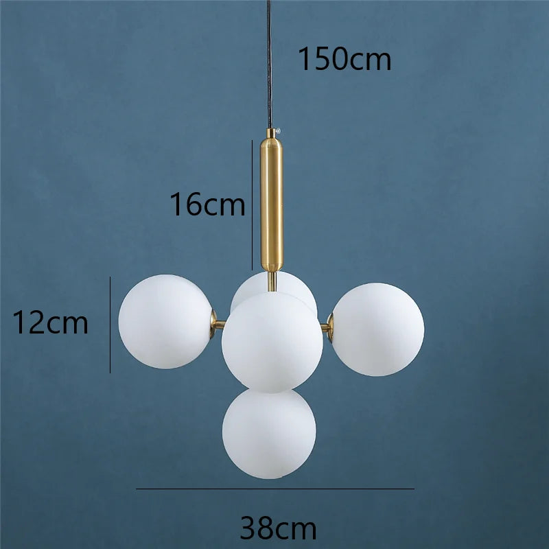 lustre minimaliste moderne multi-têtes forme raisin style italien