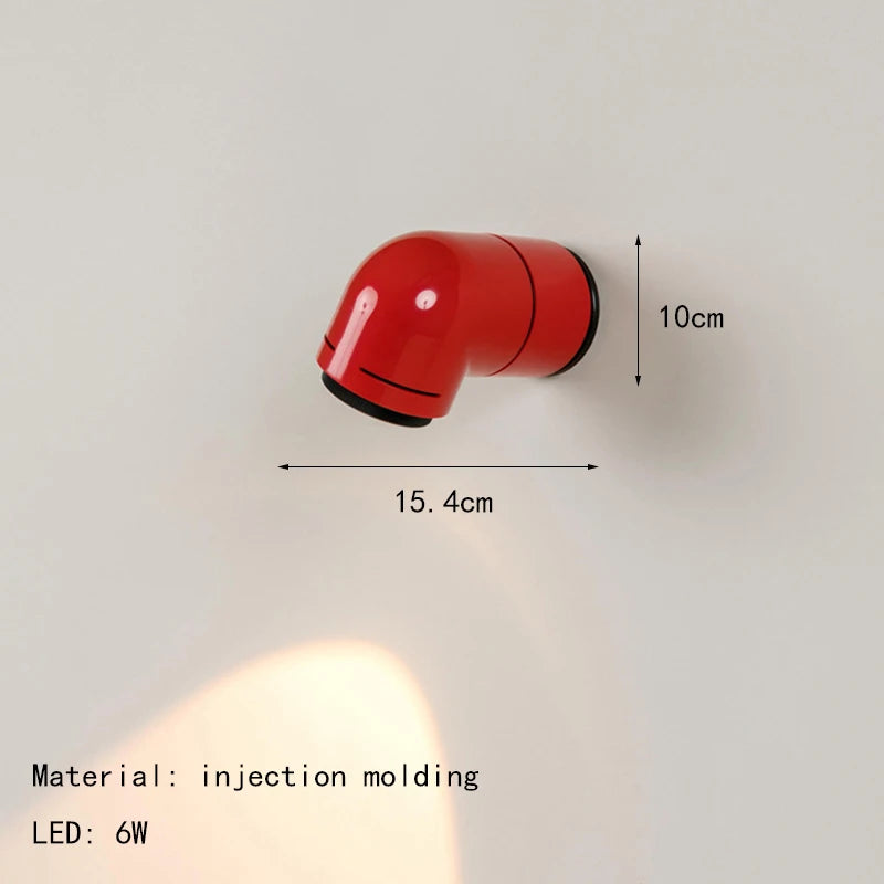 Applique spot LED créative blanc rouge PVC 4000K pour chambre salon allée escaliers - vue 8 sur 8