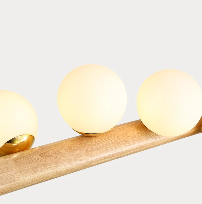 lustre en bois éclairage suspendu style moderne minimaliste - vue 6 sur 13