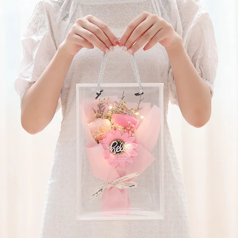 bouquet de roses artificielles cadeau pour la saint valentin décorations mariage - vue 6 sur 11