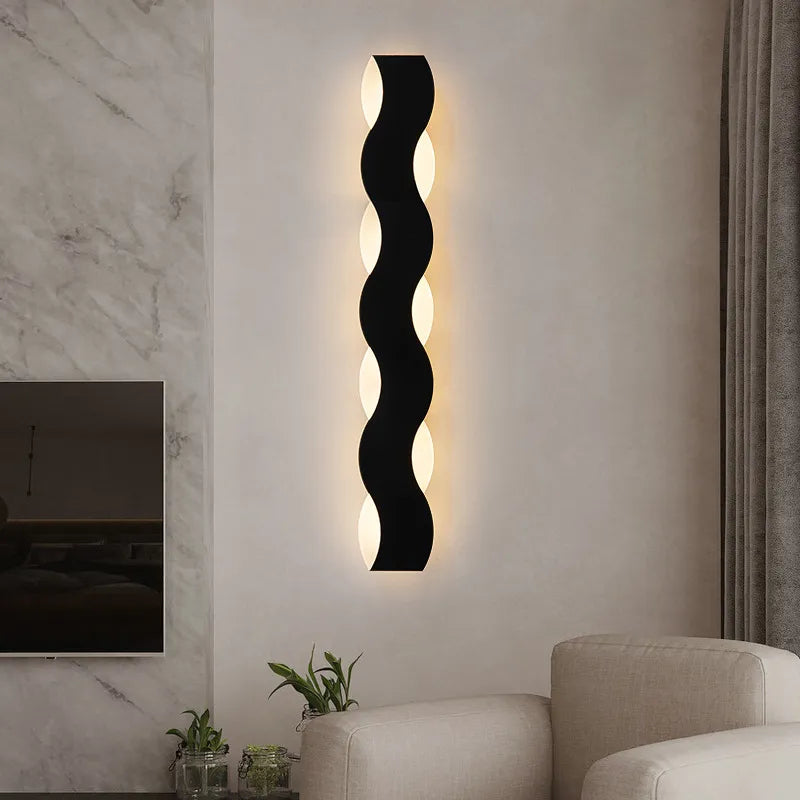 Applique murale LED moderne en forme de vague pour couloir intérieur