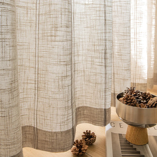 Voilage rideau style japonais rayé pour salon chambre - vue 5 sur 7