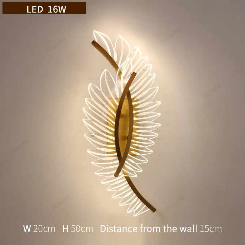 applique murale créative en forme d'aile dorée pour intérieur - vue 9 sur 9