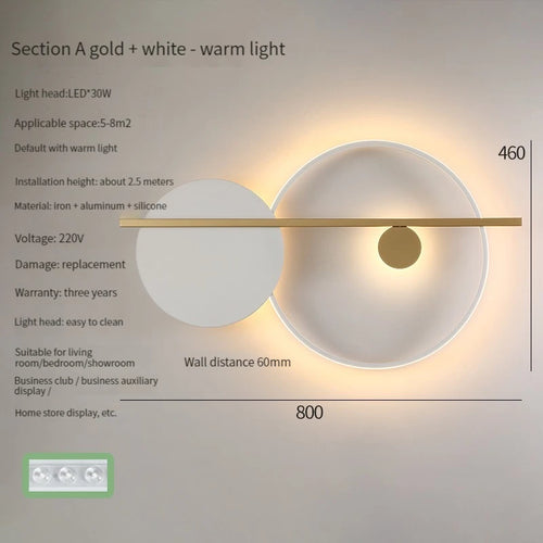 applique murale led moderne pour hôtel et éclairage domestique - vue 10 sur 12