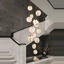 lustre led artistique en marbre doré à intensité réglable