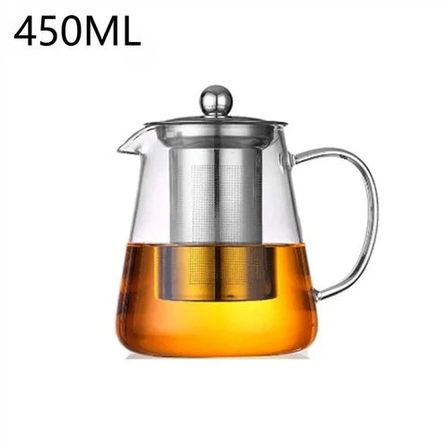 Théière verre borosilicate infuseur amovible acier kungfu