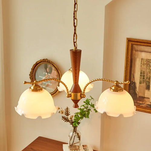 lustre vintage médiéval romantique en bois massif style japonais rétro