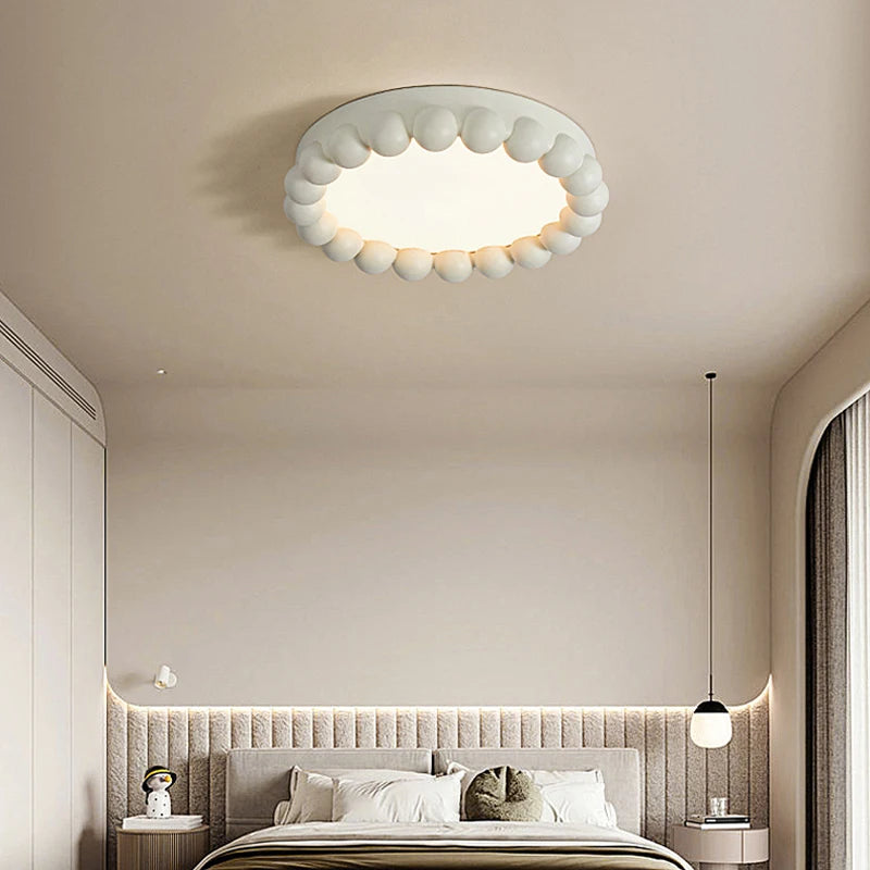 Plafonnier LED circulaire de Style crème nordique