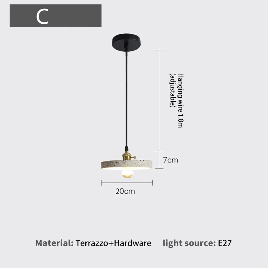 Luminaires suspendus en ciment blanc nordique E27 Bar salon cuisine lampe suspendue moderne lumière Suspension Luminaire éclairage - vue 9 sur 11