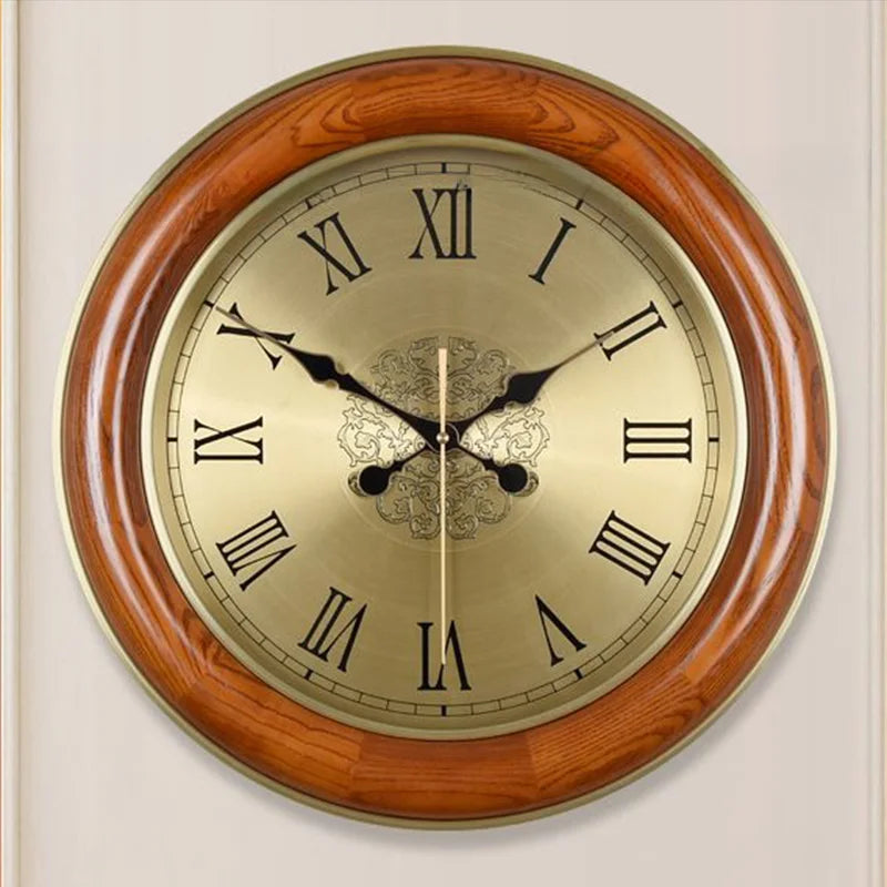 horloge murale en bois vintage design élégant silencieuse décor luxe