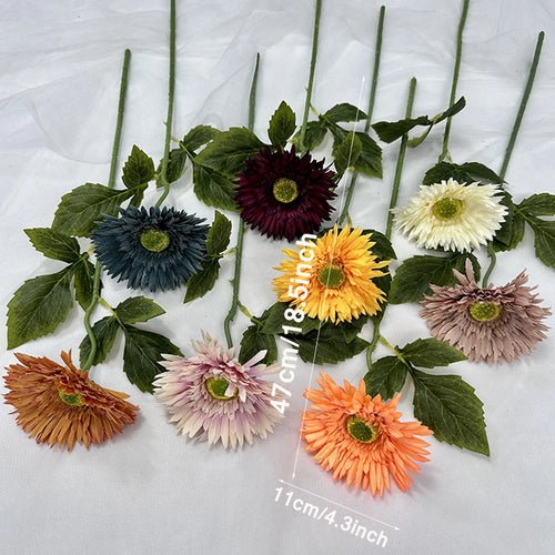 gerbera simple avec feuilles pour décoration de mariage et fête - vue 5 sur 15