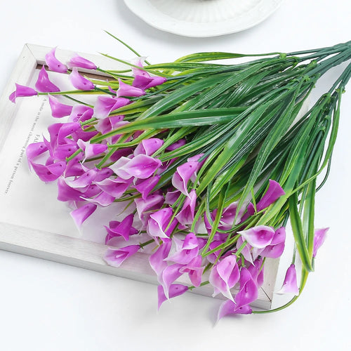 bouquet de lys calla artificiels pour décoration intérieure et extérieure - vue 13 sur 12