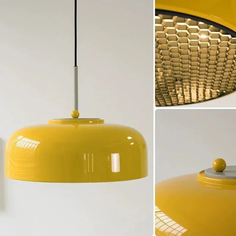 suspension en maille nid d'abeille design danois à led - vue 6 sur 9