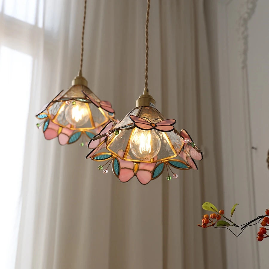 iwhd lampe à main led moderne en verre cuivre papillon - vue 11 sur 28