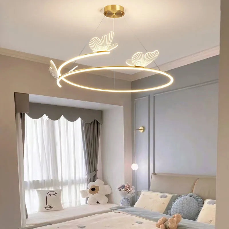 Lustre papillon LED mode créativité maison - vue 4 sur 9
