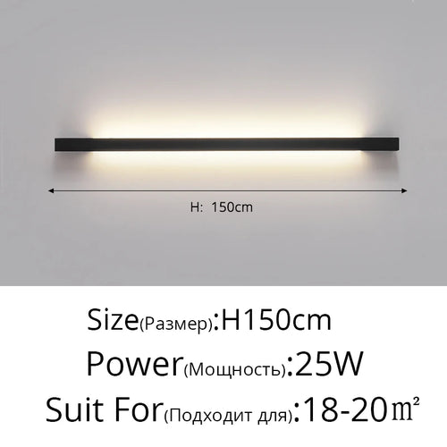 applique murale à bande led minimaliste moderne et créative - vue 16 sur 16