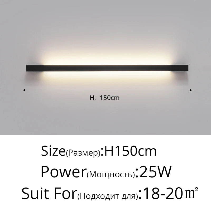 applique murale à bande led minimaliste moderne et créative - vue 16 sur 16