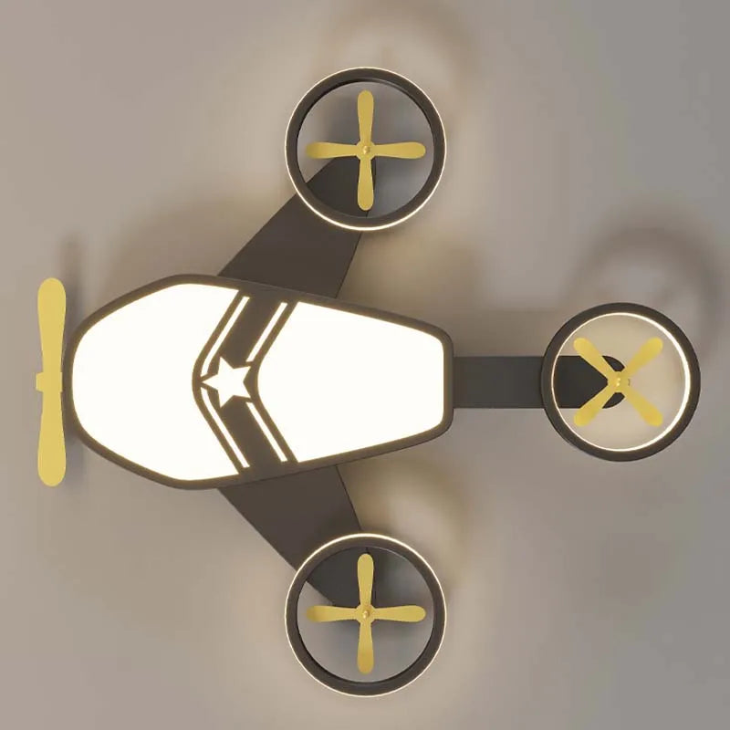 plafonnier avion lumineux pour chambre d'enfant garçon - vue 3 sur 7