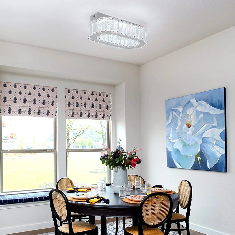 Plafonnier lampes cristal ovale Design mural - vue 7 sur 7
