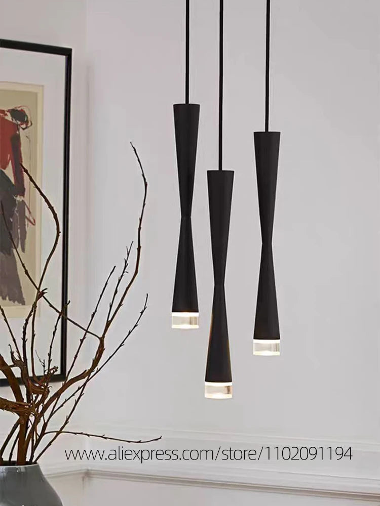 suspension led duplex luxe escalier lustre moderne hôtel éclairage