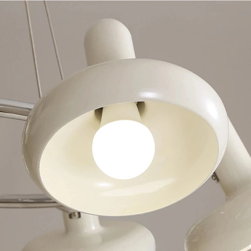 lustre led bauhaus blanc métal salon suspendu