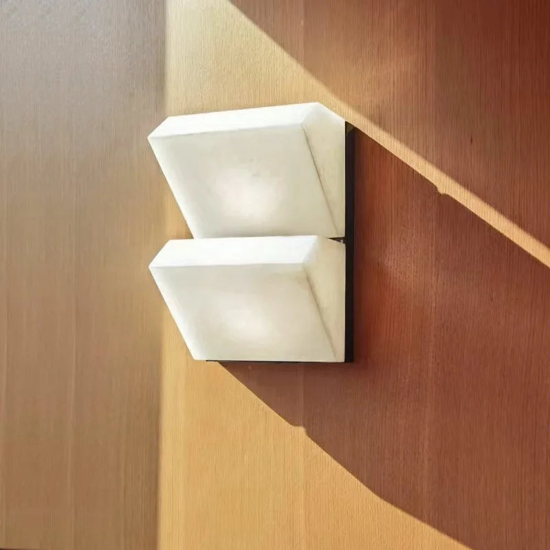 applique murale led en marbre naturel style artistique métal noir