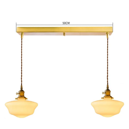 suspension led en verre avec prise en cuivre nordique moderne - vue 13 sur 28