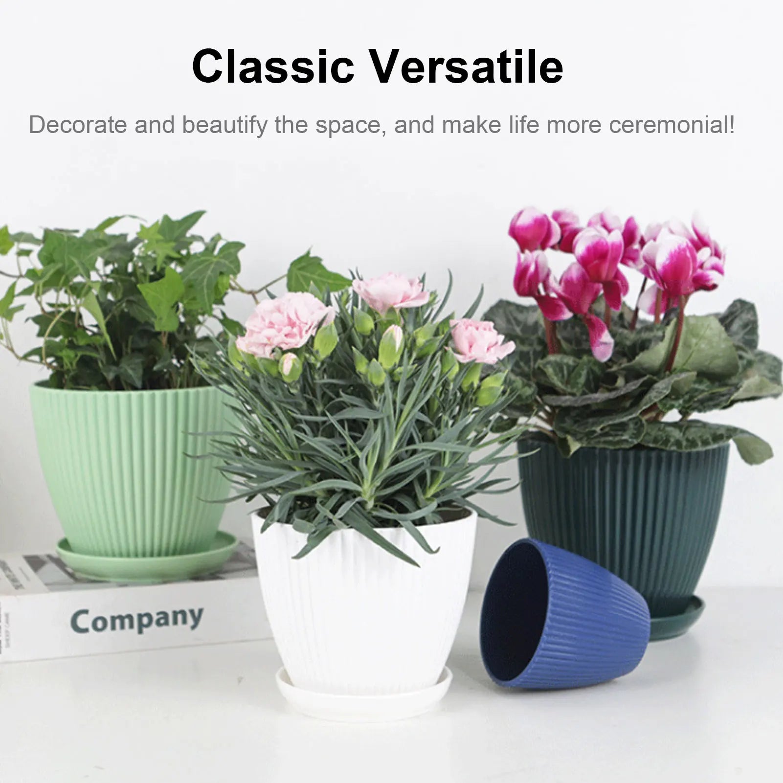 pots de jardin multicolores avec plateau pour semis de fleurs - vue 4 sur 10