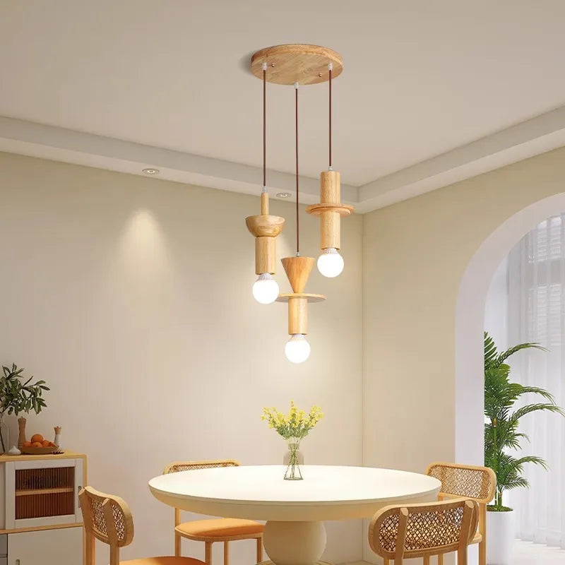 suspension moderne en rondins style japonais pour intérieur élégant - vue 2 sur 10
