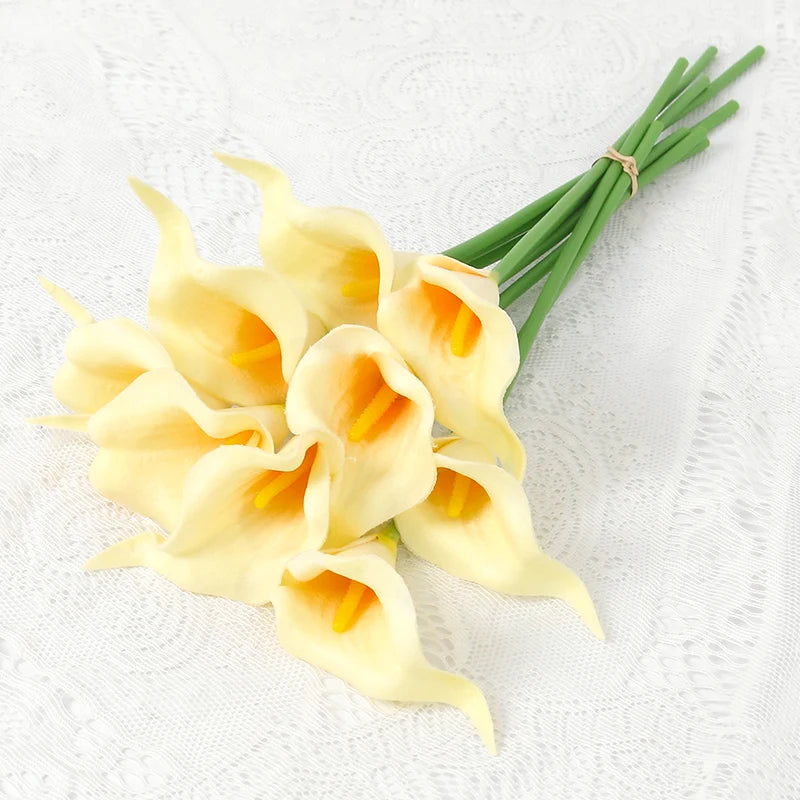 lot de fleurs artificielles lys calla pour mariage et décoration florale - vue 9 sur 23