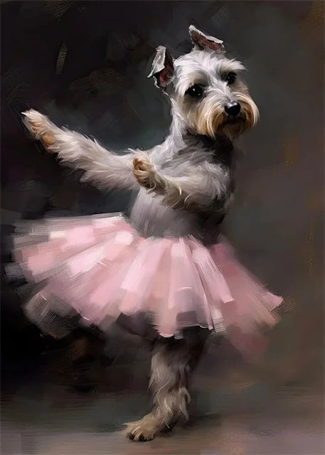 portraits de ballerine de chien art abstrait mural kawaii - vue 10 sur 26
