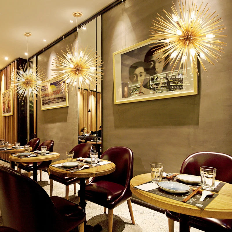 Postmodern Spark Ball Restaurant Lustre Nordique Chaud Chambre Personnalité Créativité Mode Simple Salon Lampes LED - vue 4 sur 11