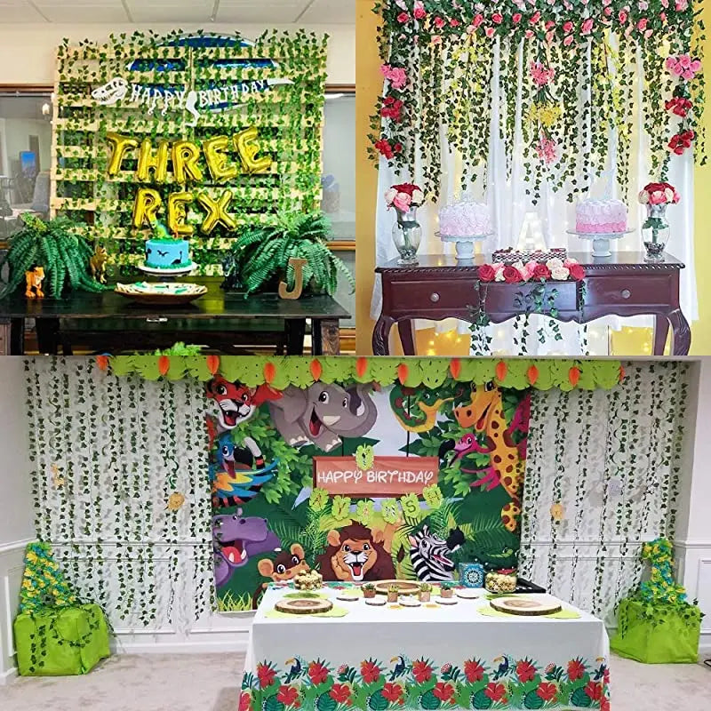 plante artificielle lierre suspendue pour décoration murale et mariage - vue 6 sur 30