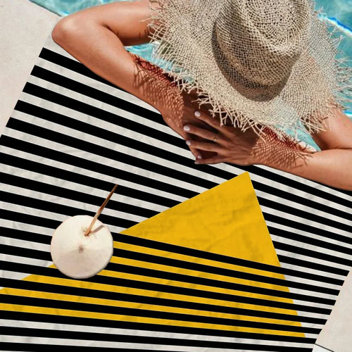 serviette de plage bauhaus geometrique microfibre absorption rapide
