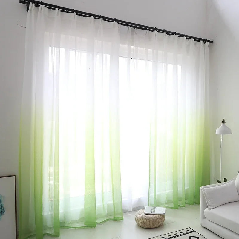 Voilage rideau tulle dégradé moderne salon chambre fenêtre - vue 8 sur 11