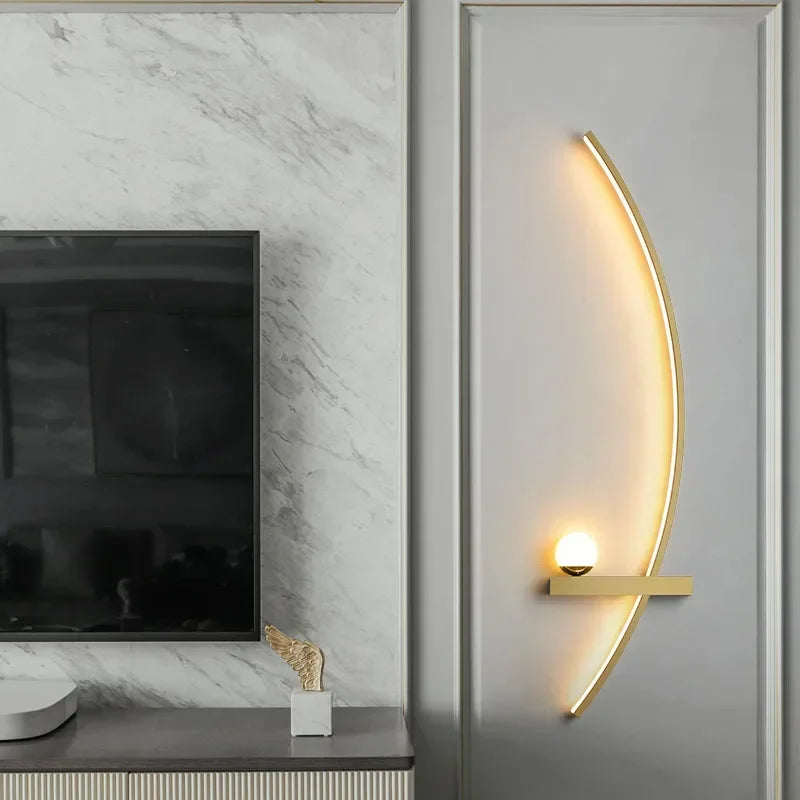 applique murale led nordique rayée pour décoration intérieure - vue 5 sur 17