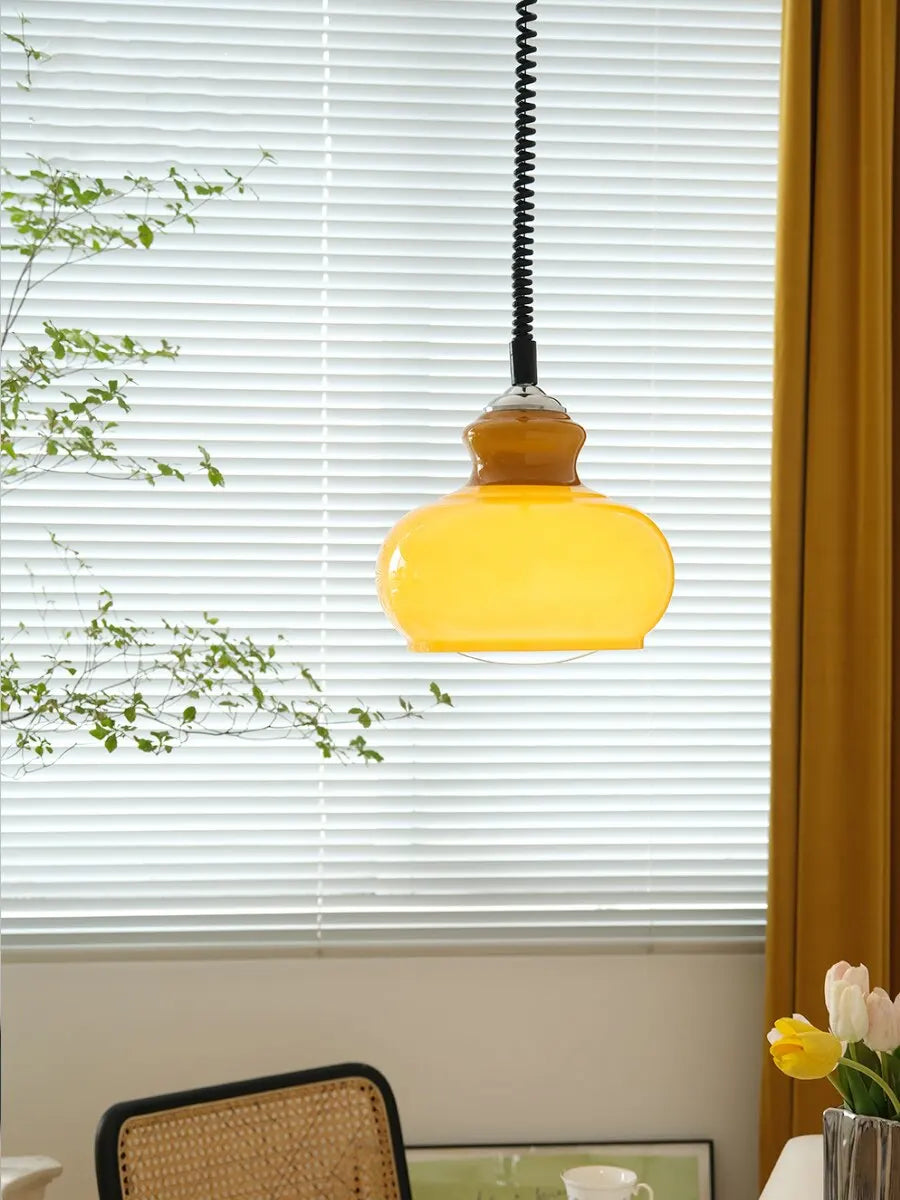 Lampe susp. verre médiéval lustre nord. français bauhaus lumière restaurant café table bar - vue 7 sur 9