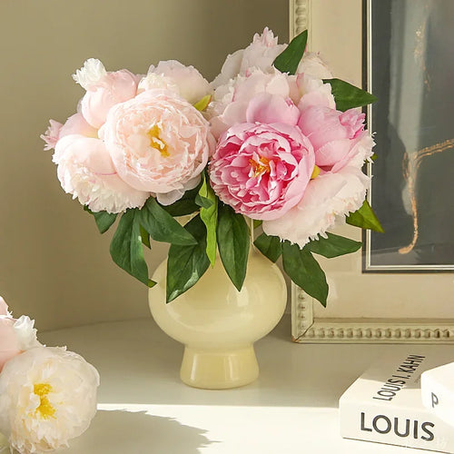 bouquet de pivoines en soie pour décoration élégante intérieure - vue 6 sur 7