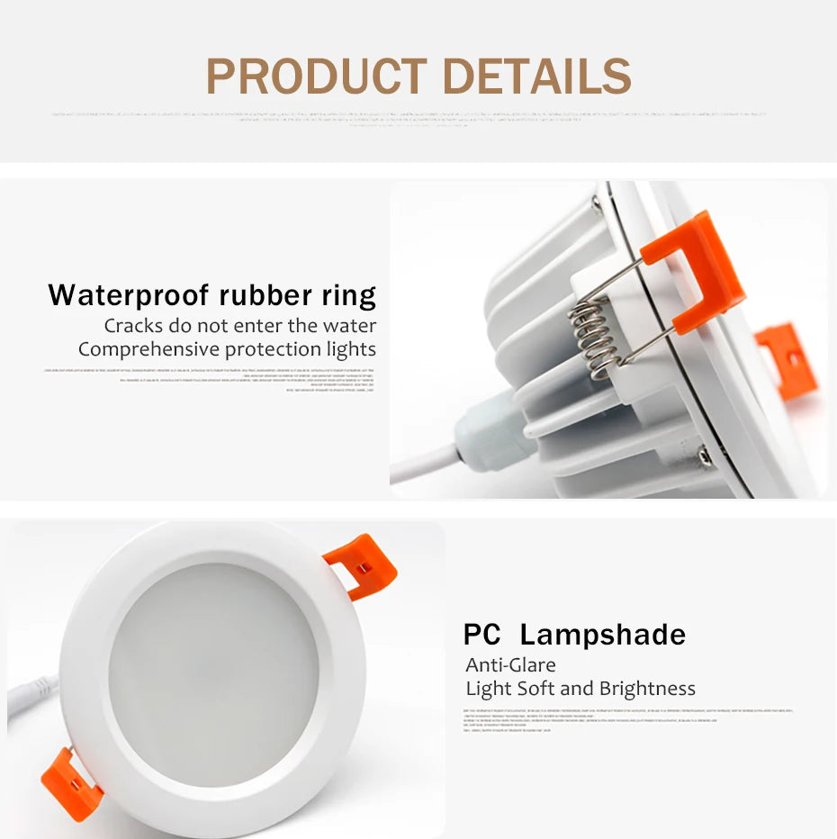 spot led encastré étanche pour éclairage intérieur/extérieur - vue 2 sur 9