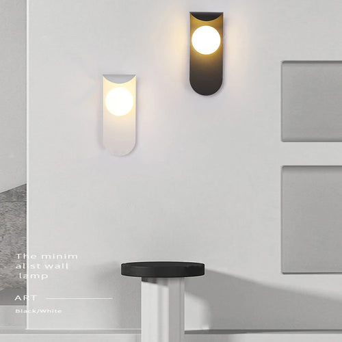 applique murale led boule de verre givré pour intérieur - vue 2 sur 21