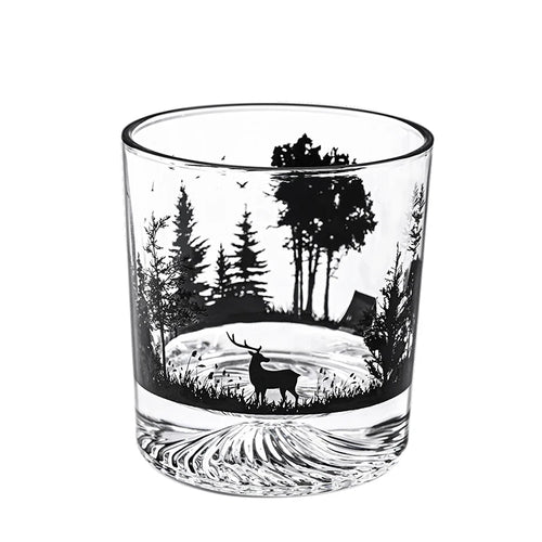 Verre à vin montagne enneigée relief rocher 300ml