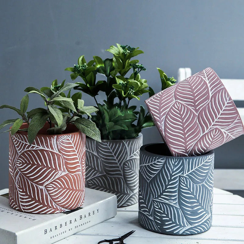 moules en silicone pour pots de fleurs motifs feuilles 2024