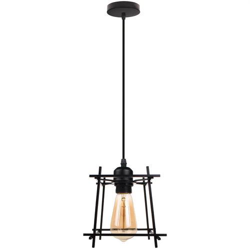 suspension vintage en métal abat-jour cage pour éclairage intérieur - vue 24 sur 24