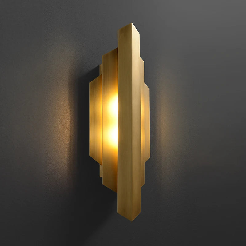 Postmoderne en laiton luxe salon fond cocina applique murale salon escalier couloir chambre chevet lampes décoratives - vue 5 sur 7