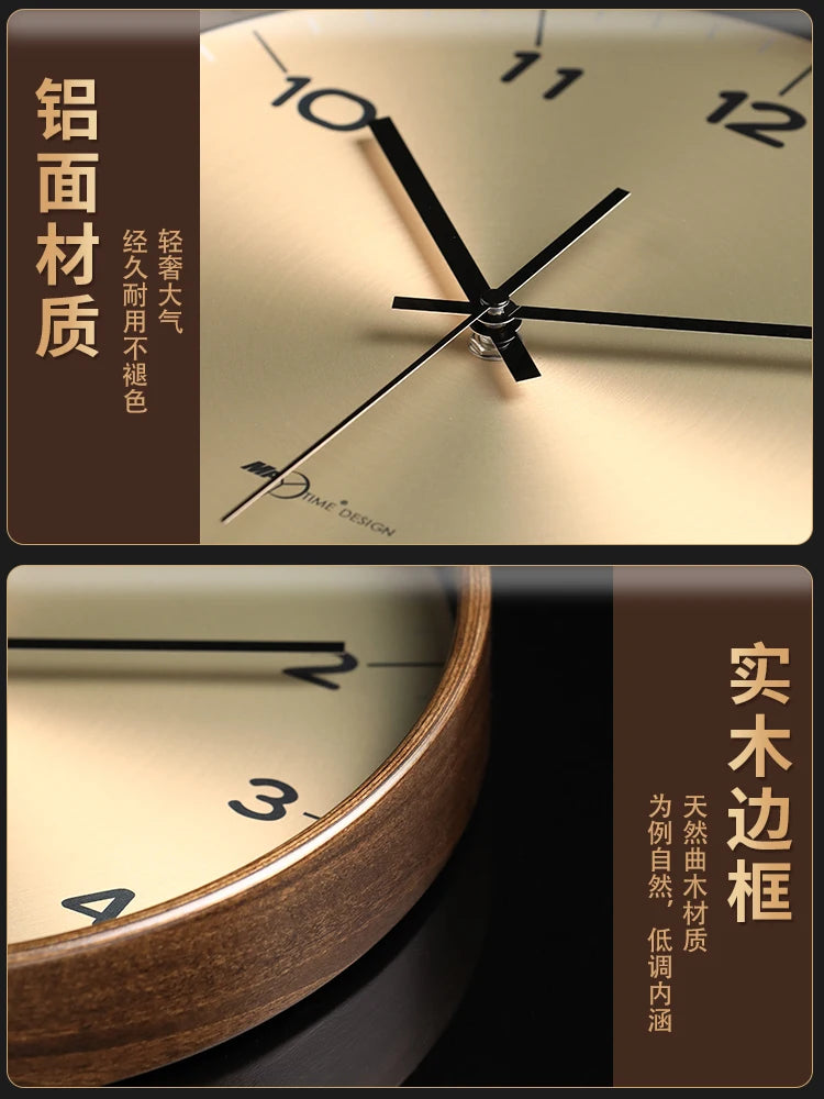 horloge murale moderne en bois massif pour décoration intérieure - vue 4 sur 12