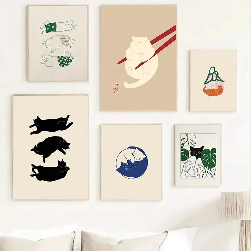 affiche moderne d'une créature de dessin animé mignon décorative