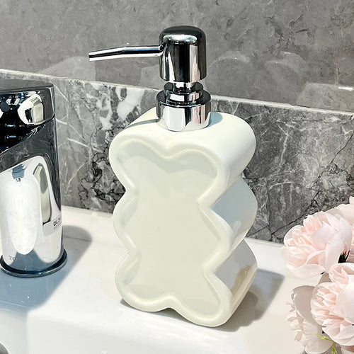 bouteille en céramique créative en forme de fleur pour gel et savon - vue 9 sur 10