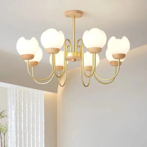 lustre nordique en bois massif pour décoration intérieure élégante - vue 3 sur 9