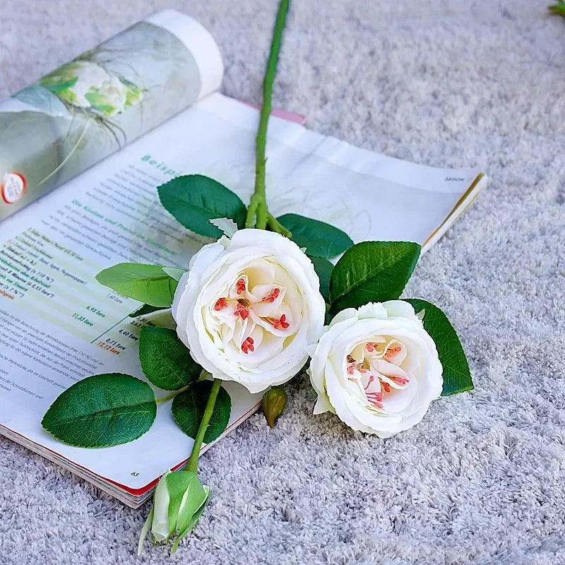 fleurs artificielles roses blanches décoratives pour toutes occasions - vue 7 sur 7