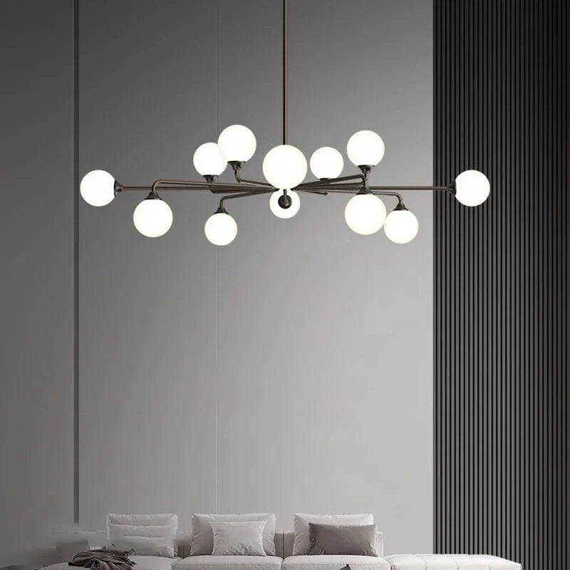 lustre moderne en verre suspendu pour décoration maison